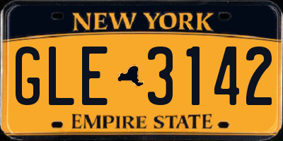 NY license plate GLE3142