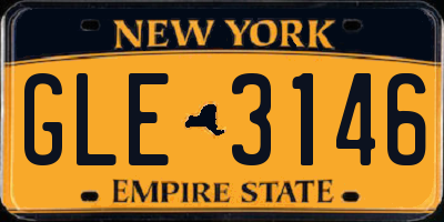 NY license plate GLE3146