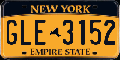 NY license plate GLE3152