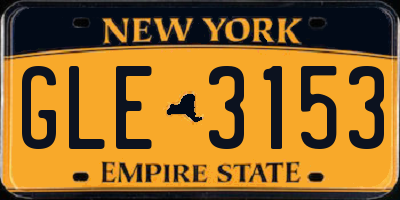 NY license plate GLE3153