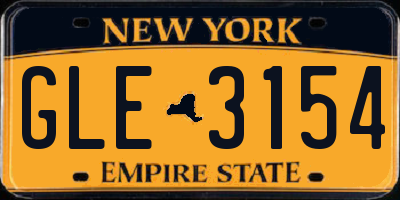 NY license plate GLE3154