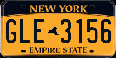 NY license plate GLE3156