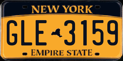 NY license plate GLE3159