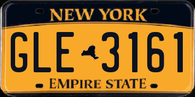 NY license plate GLE3161