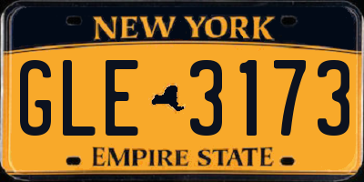 NY license plate GLE3173