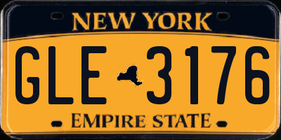 NY license plate GLE3176