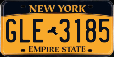 NY license plate GLE3185