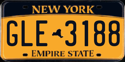NY license plate GLE3188