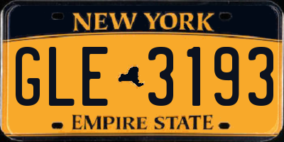 NY license plate GLE3193