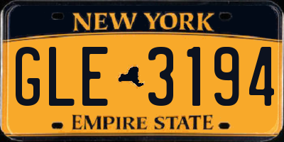 NY license plate GLE3194