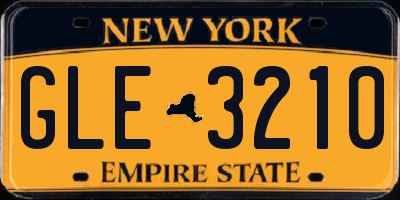 NY license plate GLE3210