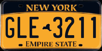 NY license plate GLE3211
