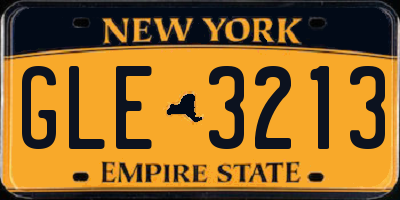 NY license plate GLE3213