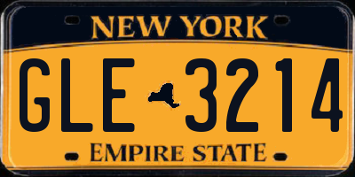 NY license plate GLE3214