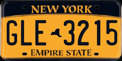 NY license plate GLE3215