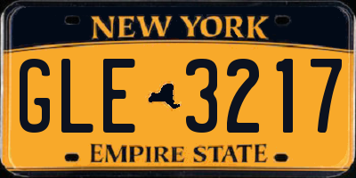 NY license plate GLE3217