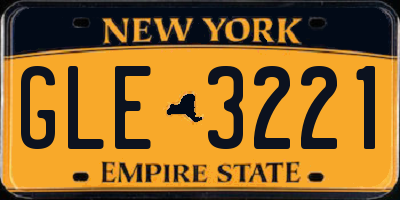 NY license plate GLE3221