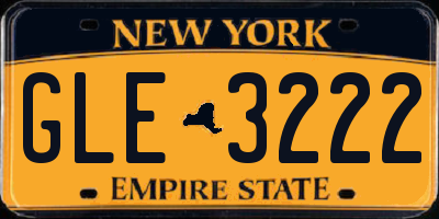 NY license plate GLE3222