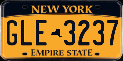 NY license plate GLE3237