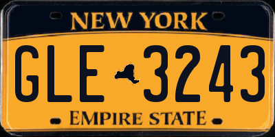 NY license plate GLE3243