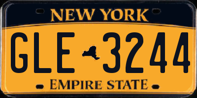 NY license plate GLE3244