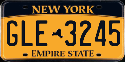 NY license plate GLE3245