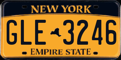 NY license plate GLE3246