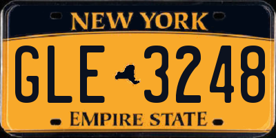 NY license plate GLE3248