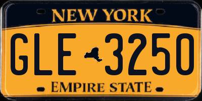 NY license plate GLE3250