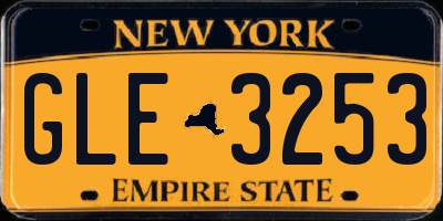 NY license plate GLE3253