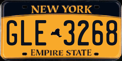 NY license plate GLE3268