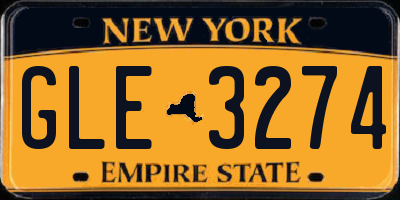NY license plate GLE3274