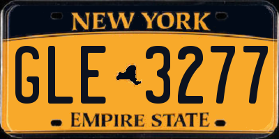 NY license plate GLE3277