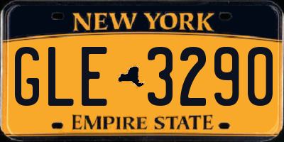 NY license plate GLE3290