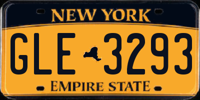 NY license plate GLE3293