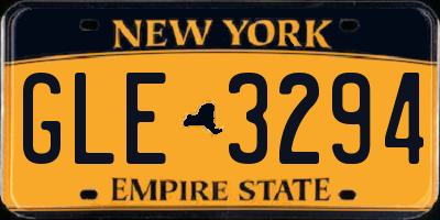 NY license plate GLE3294