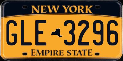 NY license plate GLE3296