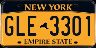 NY license plate GLE3301