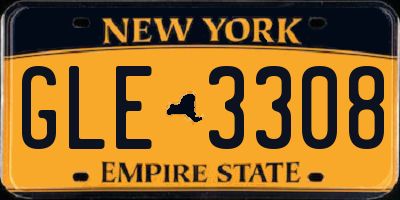 NY license plate GLE3308