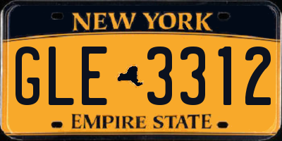 NY license plate GLE3312