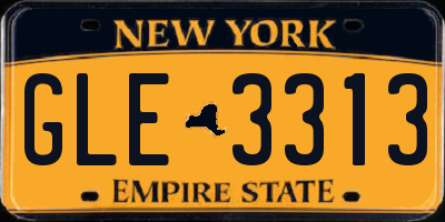NY license plate GLE3313