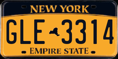 NY license plate GLE3314