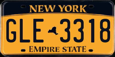 NY license plate GLE3318