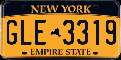 NY license plate GLE3319