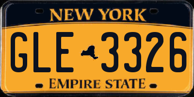 NY license plate GLE3326