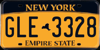 NY license plate GLE3328