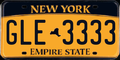 NY license plate GLE3333