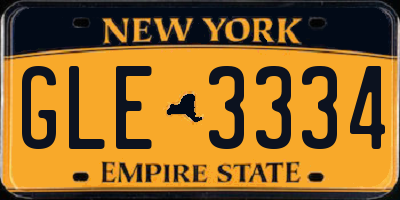 NY license plate GLE3334
