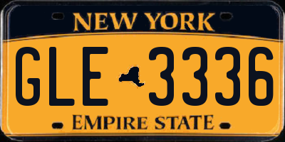 NY license plate GLE3336