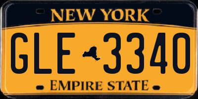 NY license plate GLE3340